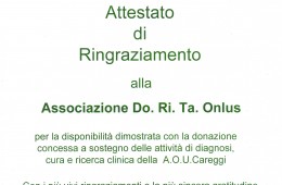 attestato ringraziamento ospedale careggi